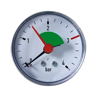 Manomètre chauffage AXIAL 50MM 0-4 Bars 1/4 - ECO-BRICOLAGE