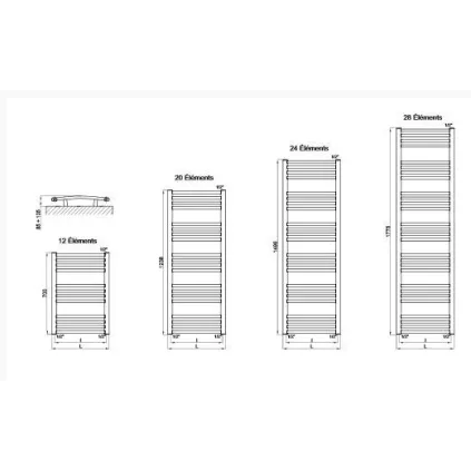 Sèche Serviette MAHAMA Galbé H1238x600 598Wts