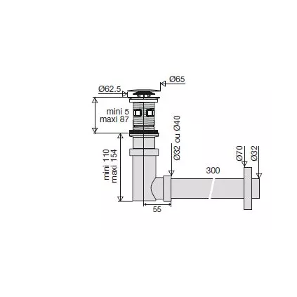 Siphonette DIGICLIC Corps ABS Désoperculable