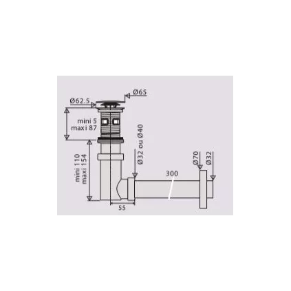Siphonette DIGICLIC Corps ABS Désoperculable