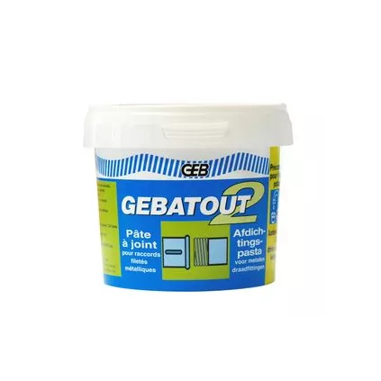 Gebatout 2 Pot 500GR Pate à joint Plomberie et chauffage GEB