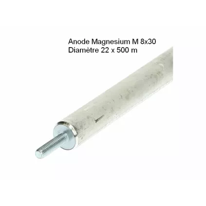 achetez votre Anode Magnésium D 22 M8 Longueur 500 mm