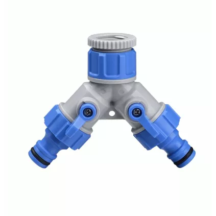 Raccord en Forme Y d'arrosage PVC Avec Vanne ECO-BRICOLAGE