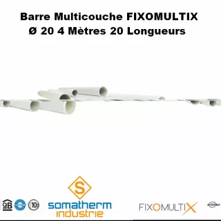 Lot de 8 barres de tube multicouche D20 4ML SOMATHERM