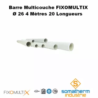 Lot de barres de tube multicouche D26 4ML SOMATHERM