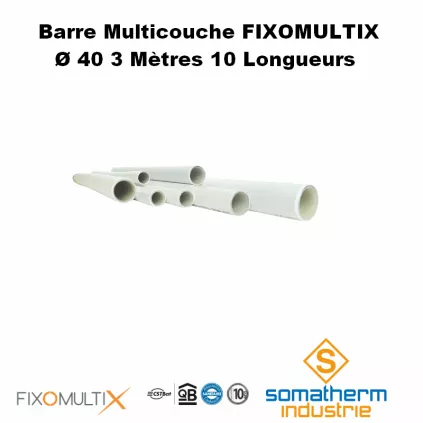 Lot de 10 barres de tube multicouche D40 3ML SOMATHERM - eco-bricolage