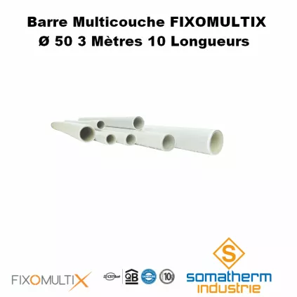 Lot de 10 barres de tube multicouche D50 3ML SOMATHERM - eco-bricolage