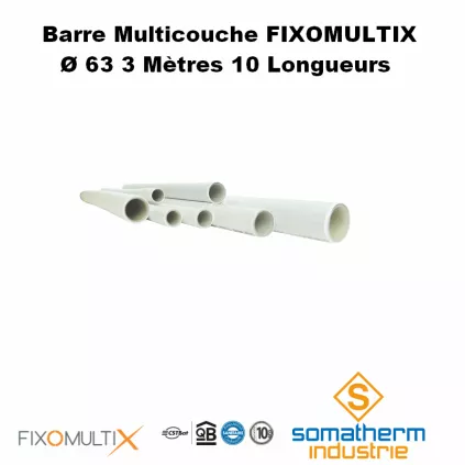 Lot de 10 barres de tube multicouche D63 3ML SOMATHERM - eco-bricolage