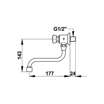 Robinet Lavabo Temporisé Bec tournant 612