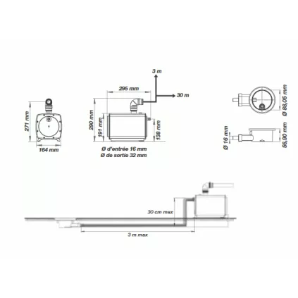 KINEFLOOR + Pompe de relevage aspirante douche