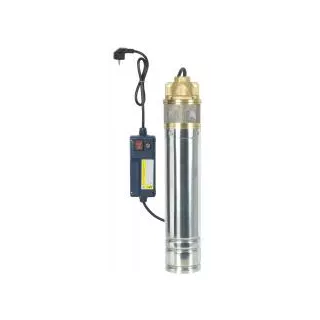 Pompe Immergée inox 750w 60m 1 turbine laiton et son tableau mise en