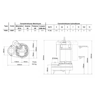 Pompe POMA Pompe Spécial Puisard 35 mm