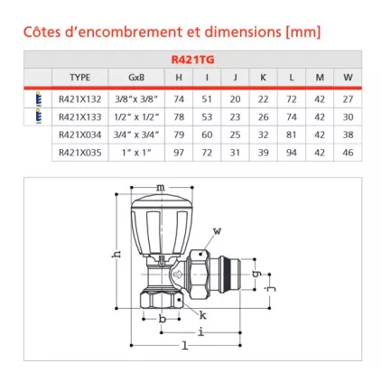 Robinet Equerre Manuel 421TG 3/4