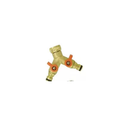 Dérivation laiton 20x27 avec vanne raccord rapid TECHNO