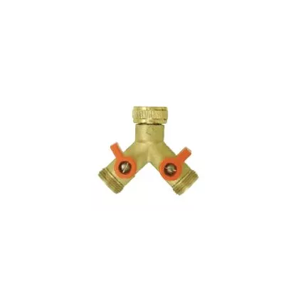 Dérivation laiton 20x27 avec vannes 1/4 ECO-BRICOLAGE