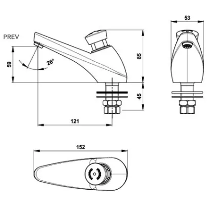 Robinet Lavabo 605 Temporisé Eau Froide