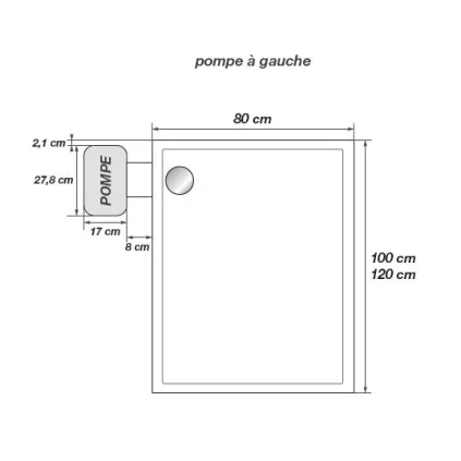 KINEMATIC 100X80 EXTERIEUR Gauche Anti-dérapant RD593AD