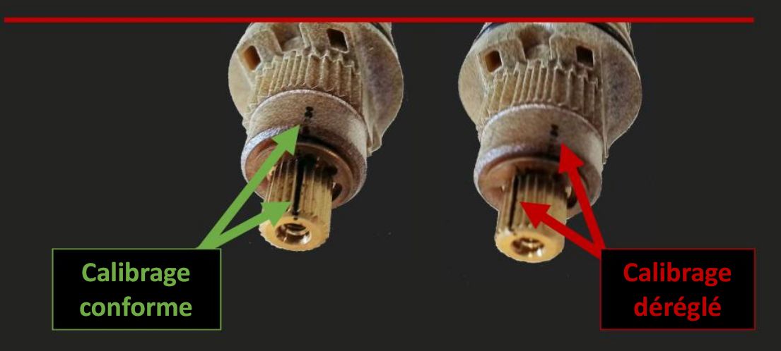 calibrage d'une cartouche thermostatique de robinetterie